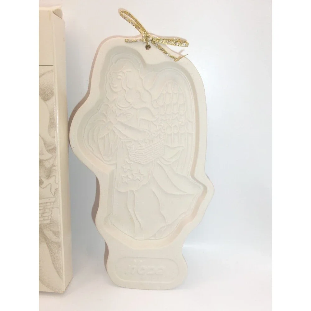 Longaberger Pottery Cookie Candy Mold Hope Angel Christmas 1994 New with Box